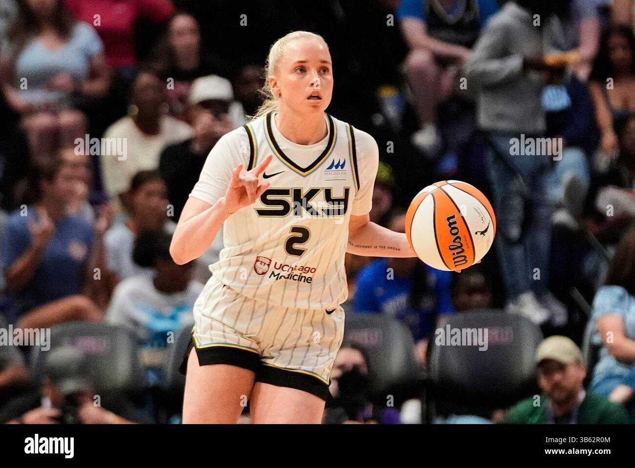 Hailey Guard Chicago Sky guard Hailey Van Lith (2) moves the ball down court in the ...