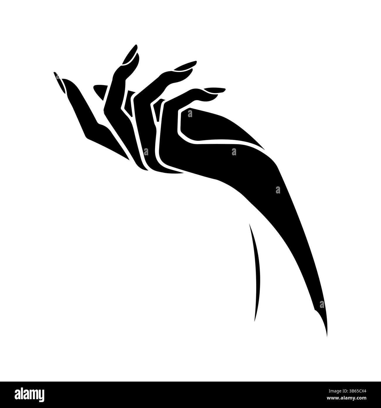Woman Hand Out Vector Woman gesture silhouette Cut Out Stock Images & Pictures - Alamy