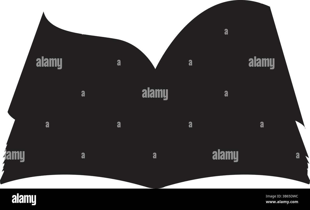 Black open book icon silhouette vector illustration Stock Vector