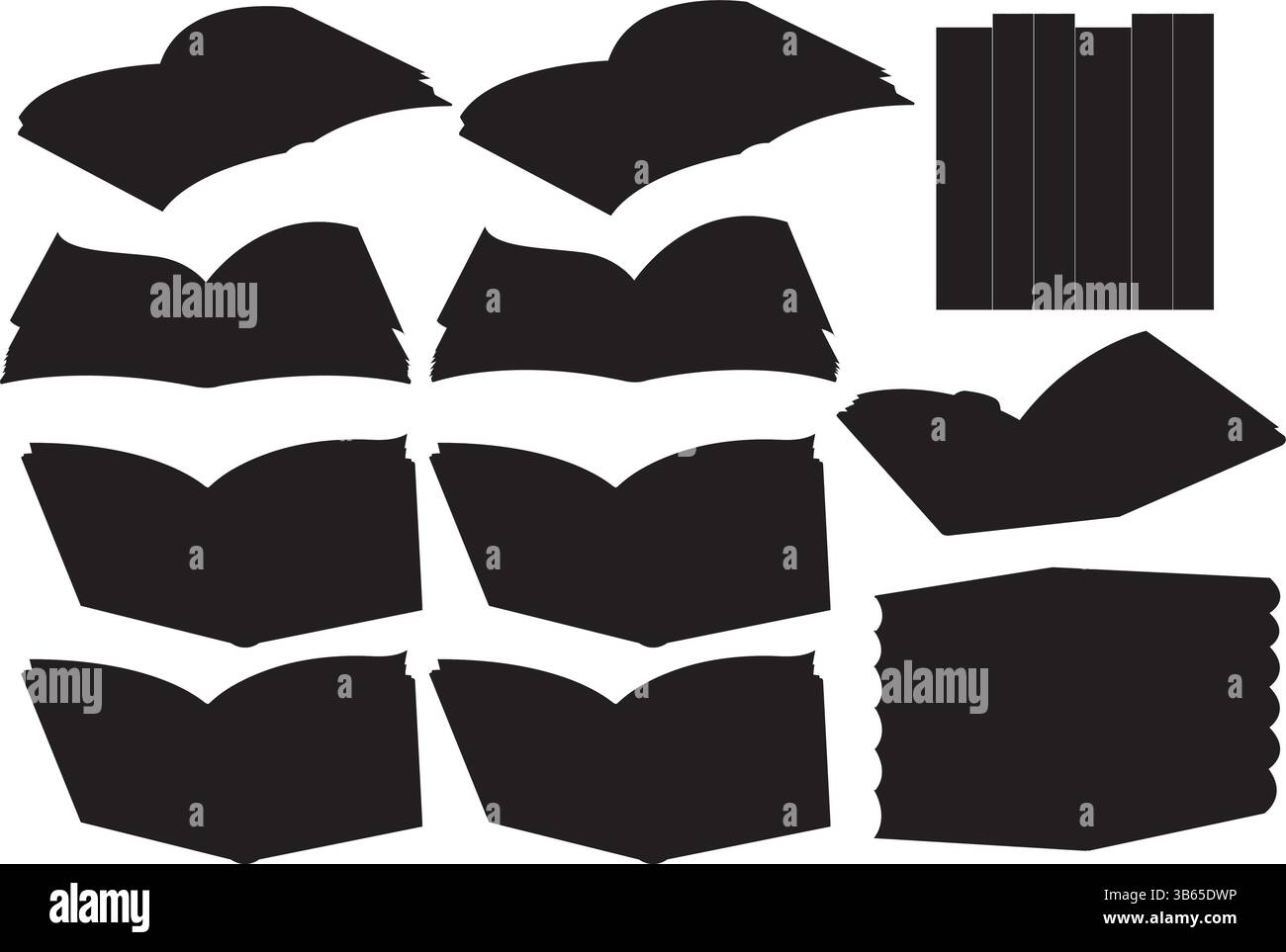 Set of Open and Closed Book Icons, Vector Illustration Stock Vector