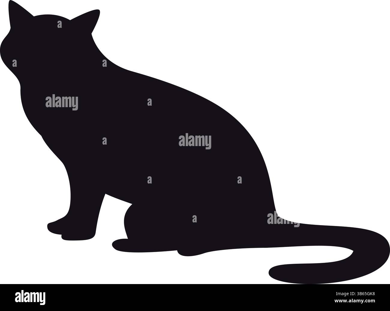 Black Cat Silhouette Vector Illustration - Pet Animal Icon Stock Vector ...
