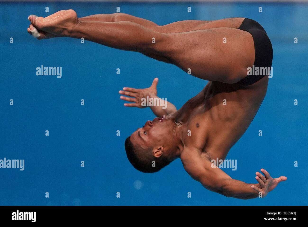 Luis Felipe Uribe Bermudez of Columbia competes in the Men's 3m ...