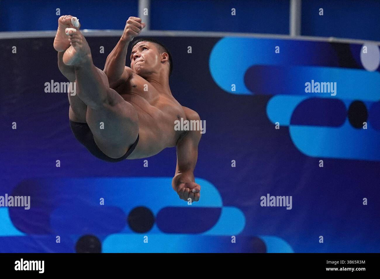 Luis Felipe Uribe Bermudez of Columbia competes in the Men's 3m ...