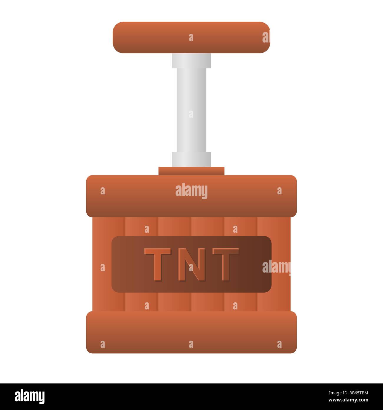 TNT Detonator Dangerous Weapon Vector. Explosive Detonator. Detonator Handle for Dynamite. Stock Vector