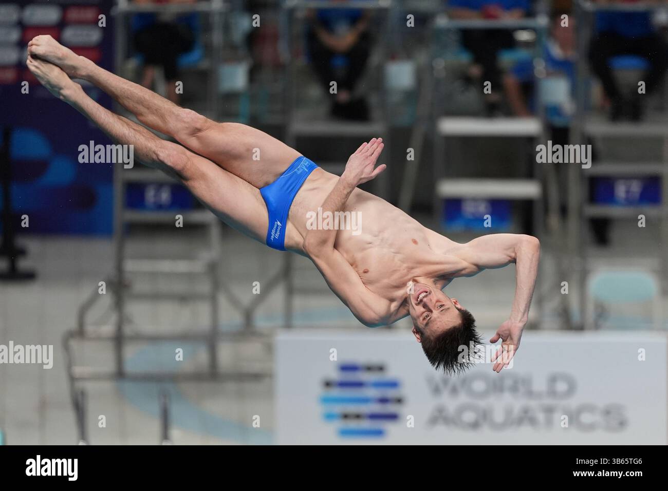 Gwendal Bisch of France competes in the Men's 3m Springboard event for ...