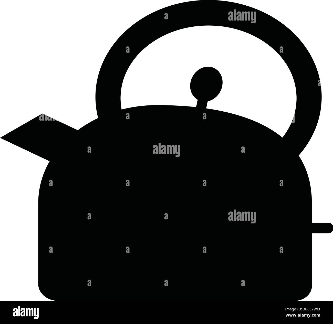 Silhouette of a Traditional Tea Kettle with Handle and Spout Stock ...