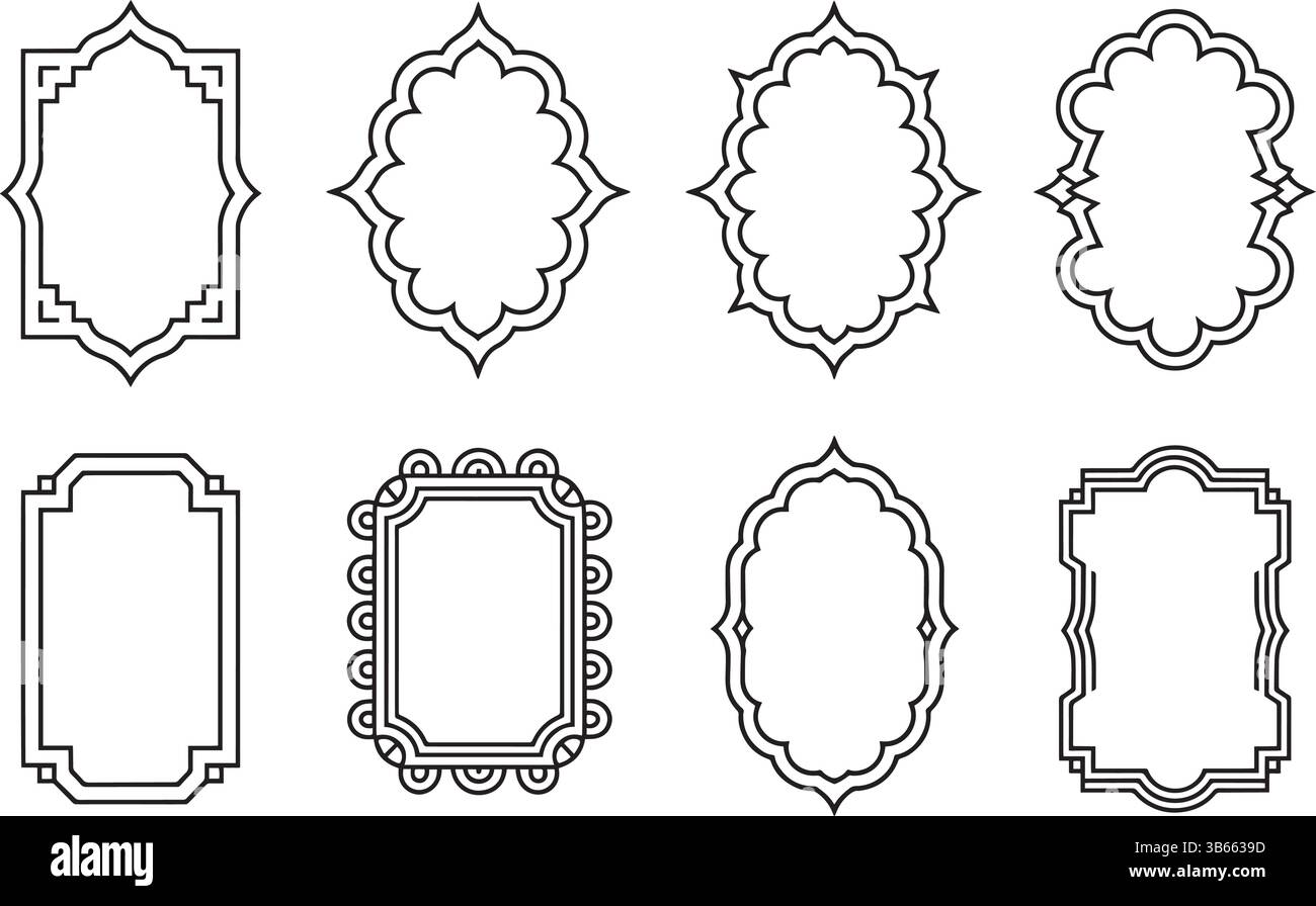 Decorative Frame Icon Set – Elegant Borders and Design Elements Stock ...