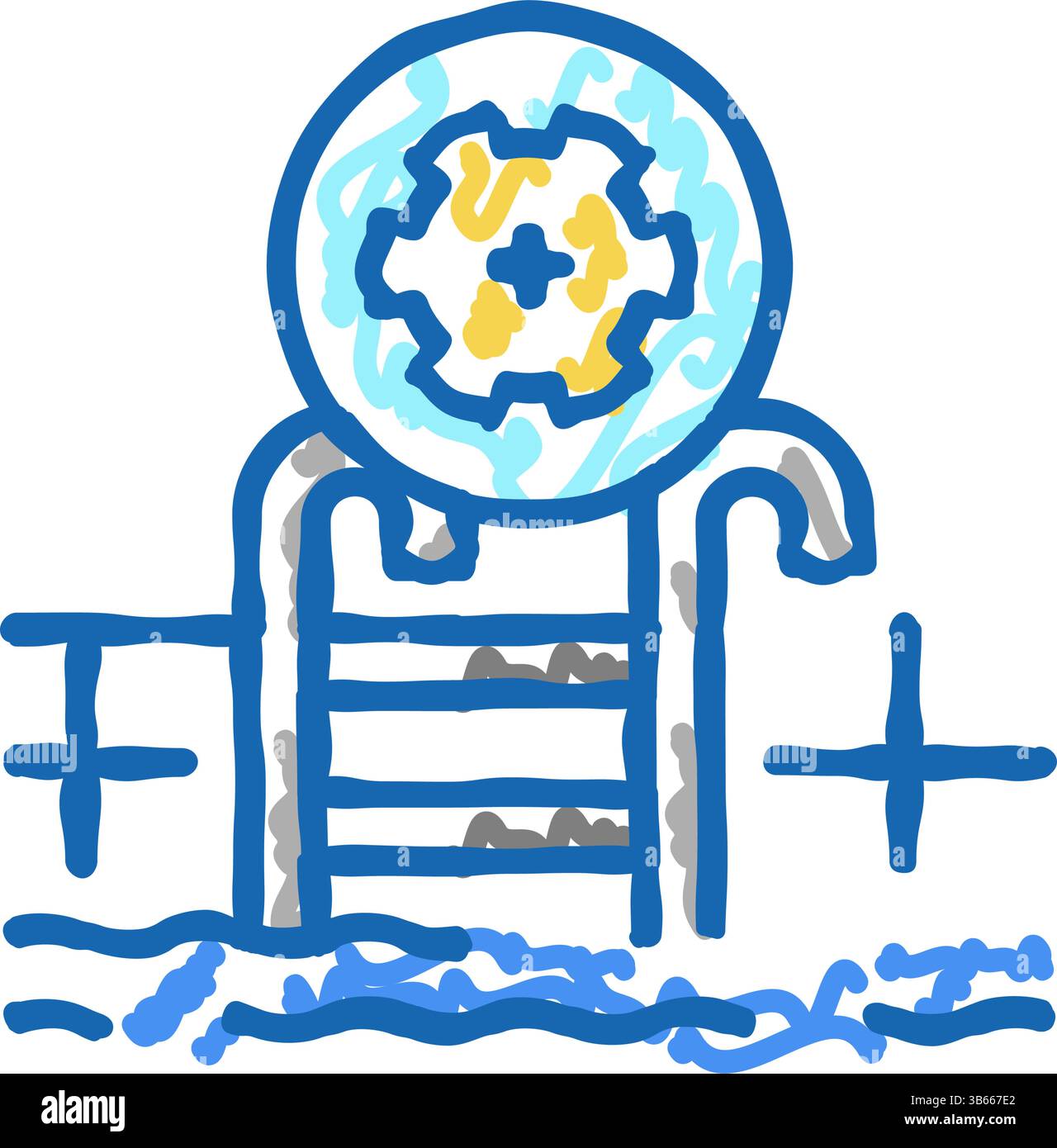 commercial pool services icon doodle illustration Stock Vector Image ...