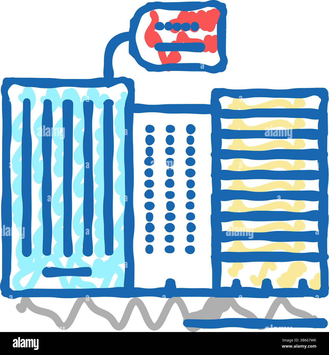 rent in high rise building icon doodle illustration Stock Vector Image ...