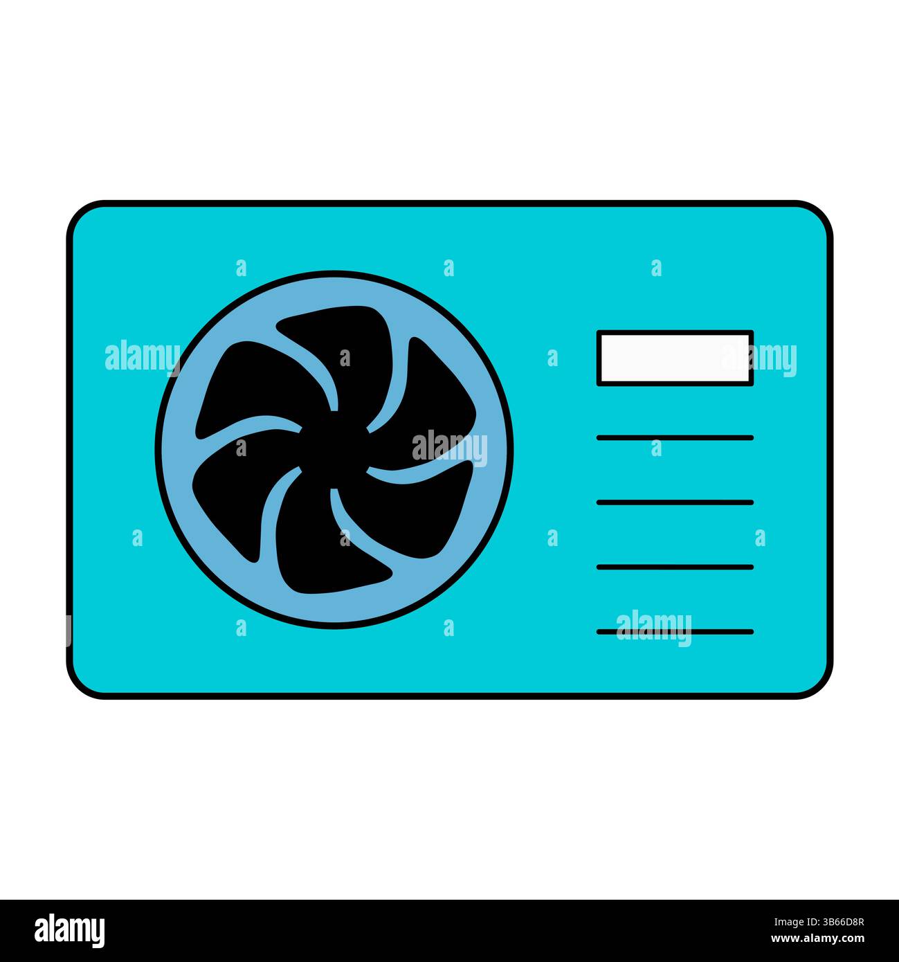 Heat pump air source icon, cooling electric system machine, cool web vector illustration . Stock Vector