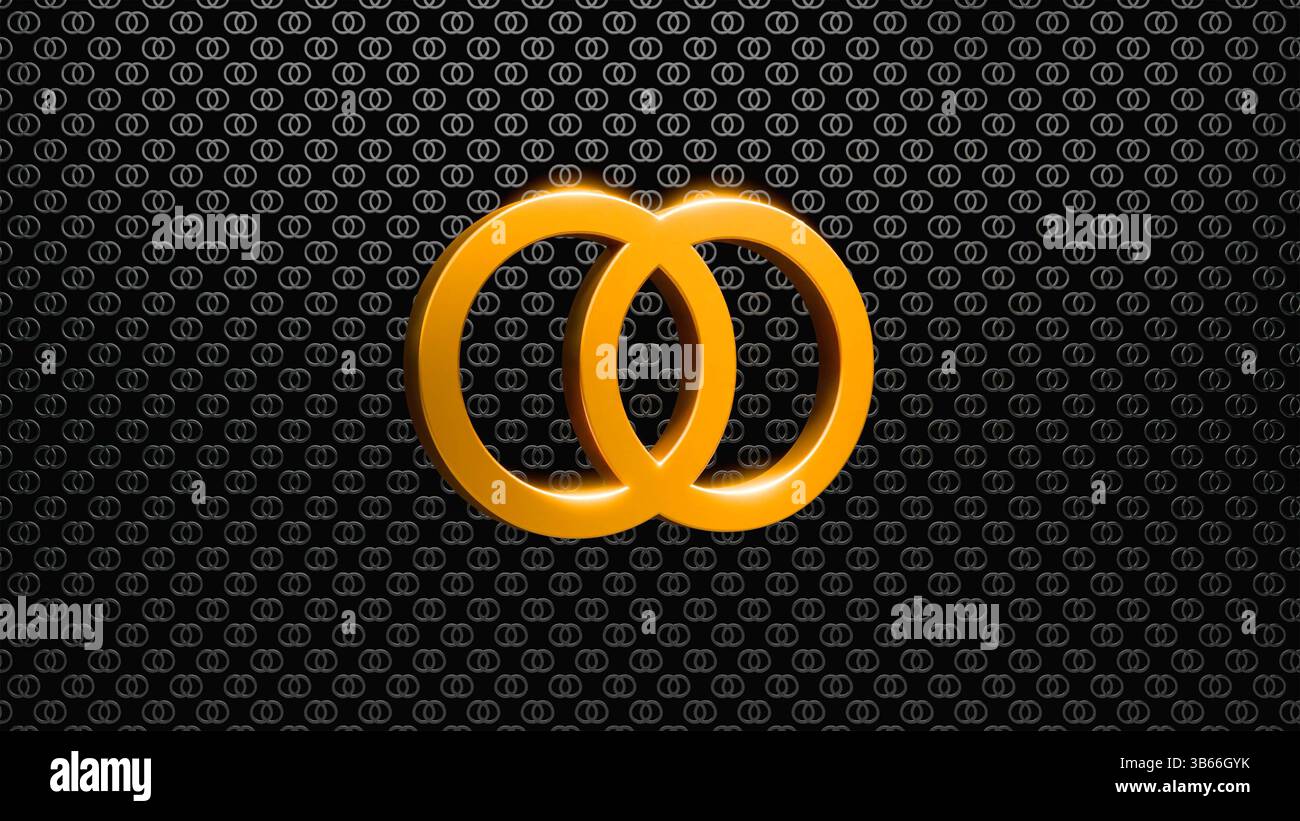 Wedding symbol, marriage sign in gold. Wedding symbol, marriage sign in ...
