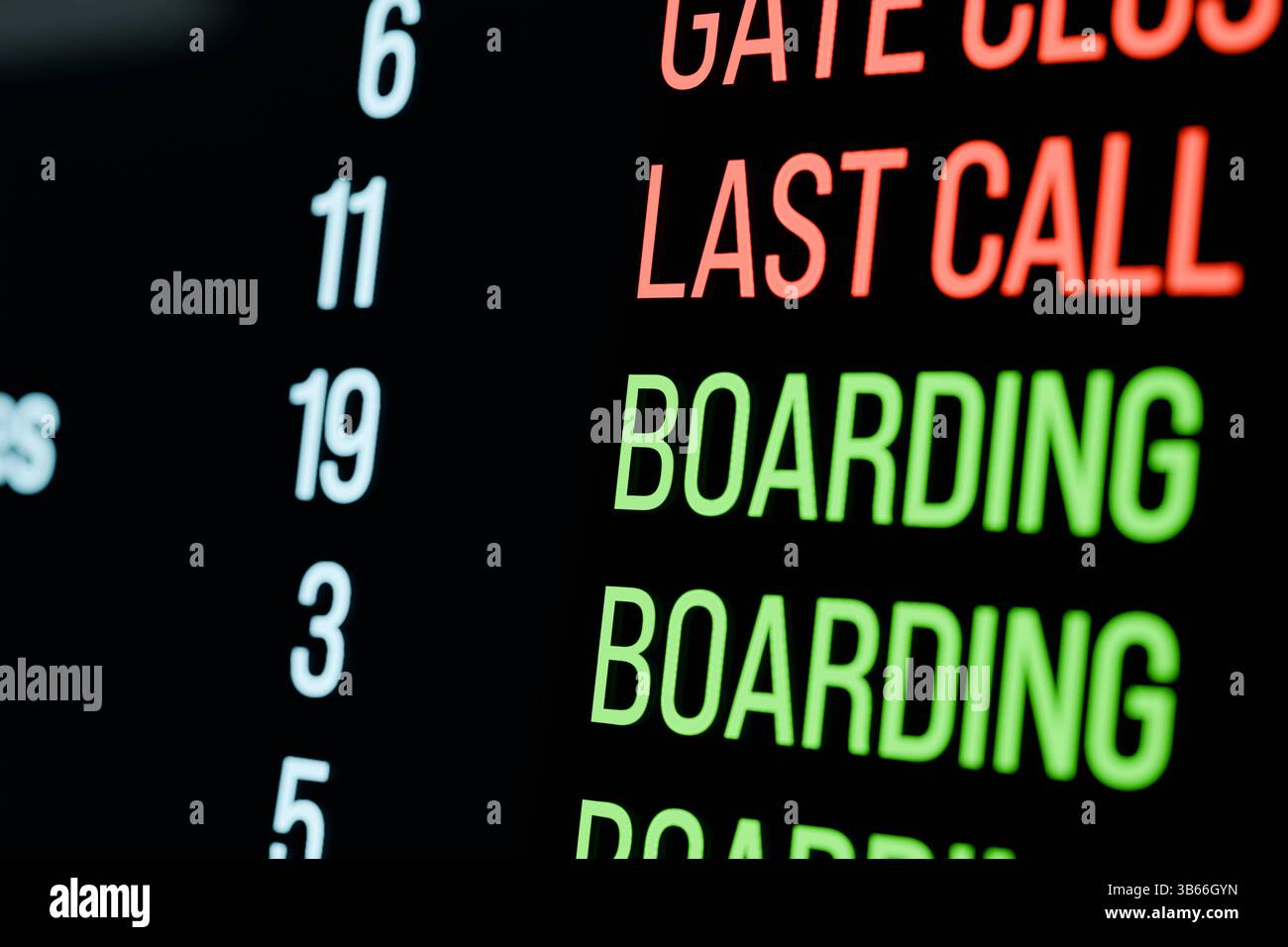 Boarding sign, arrival and departure board, airport, travel. Boarding ...