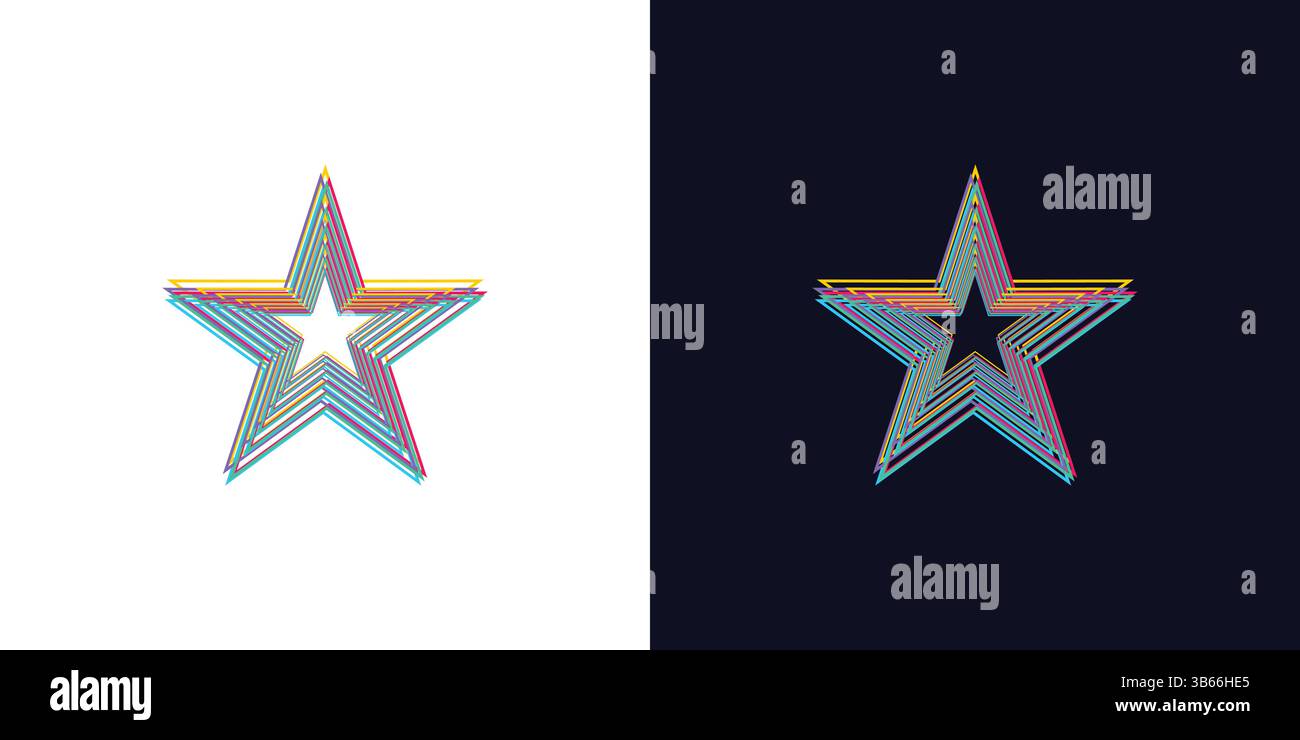 Modern and colorful star logo design Stock Vector