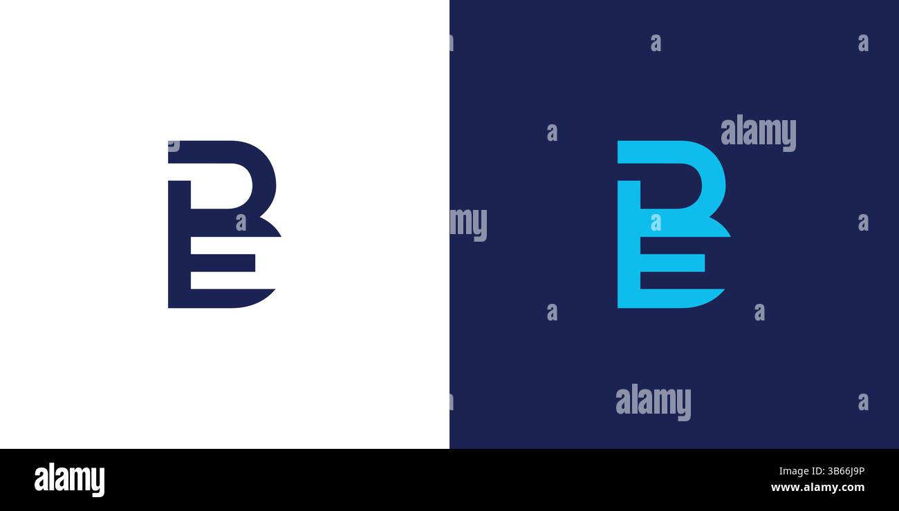 Modern and unique BE logo design Stock Vector