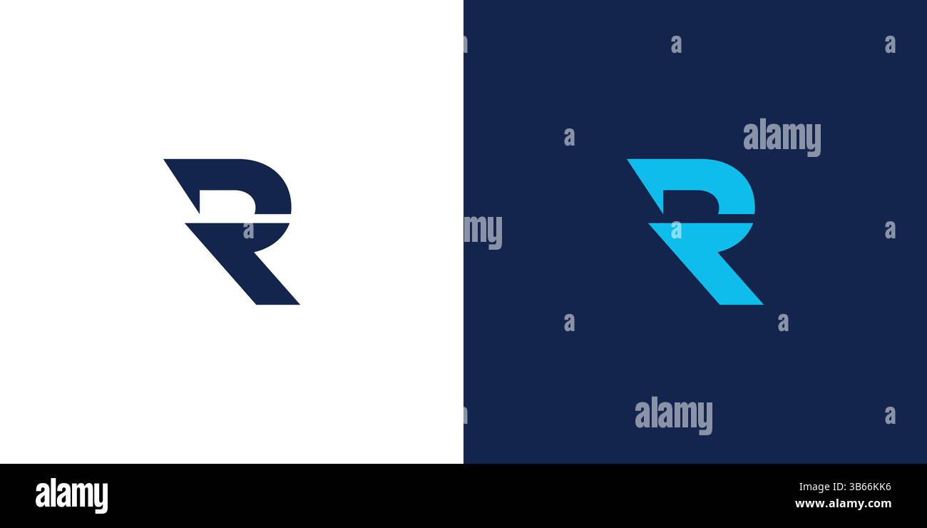 Modern and cool R  logo design Stock Vector