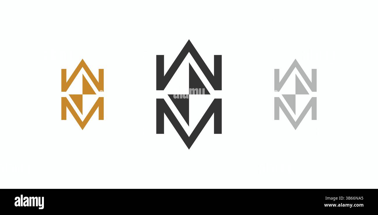 Luxurious and elegant MW initial letter gem logo design Stock Vector