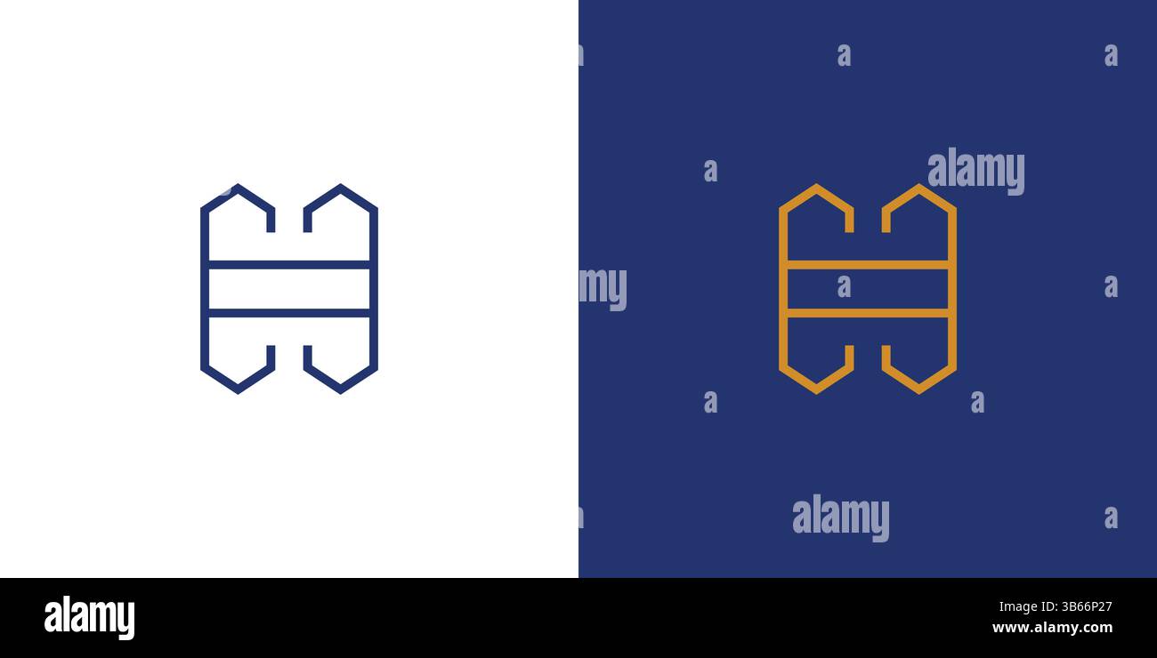 H logo design unique and modern construction Stock Vector