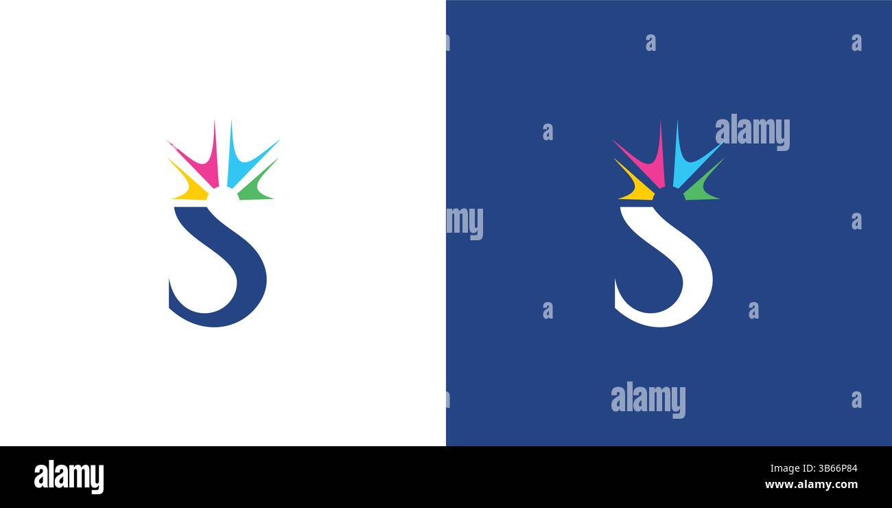 Shine logo design  unique and colorful Stock Vector