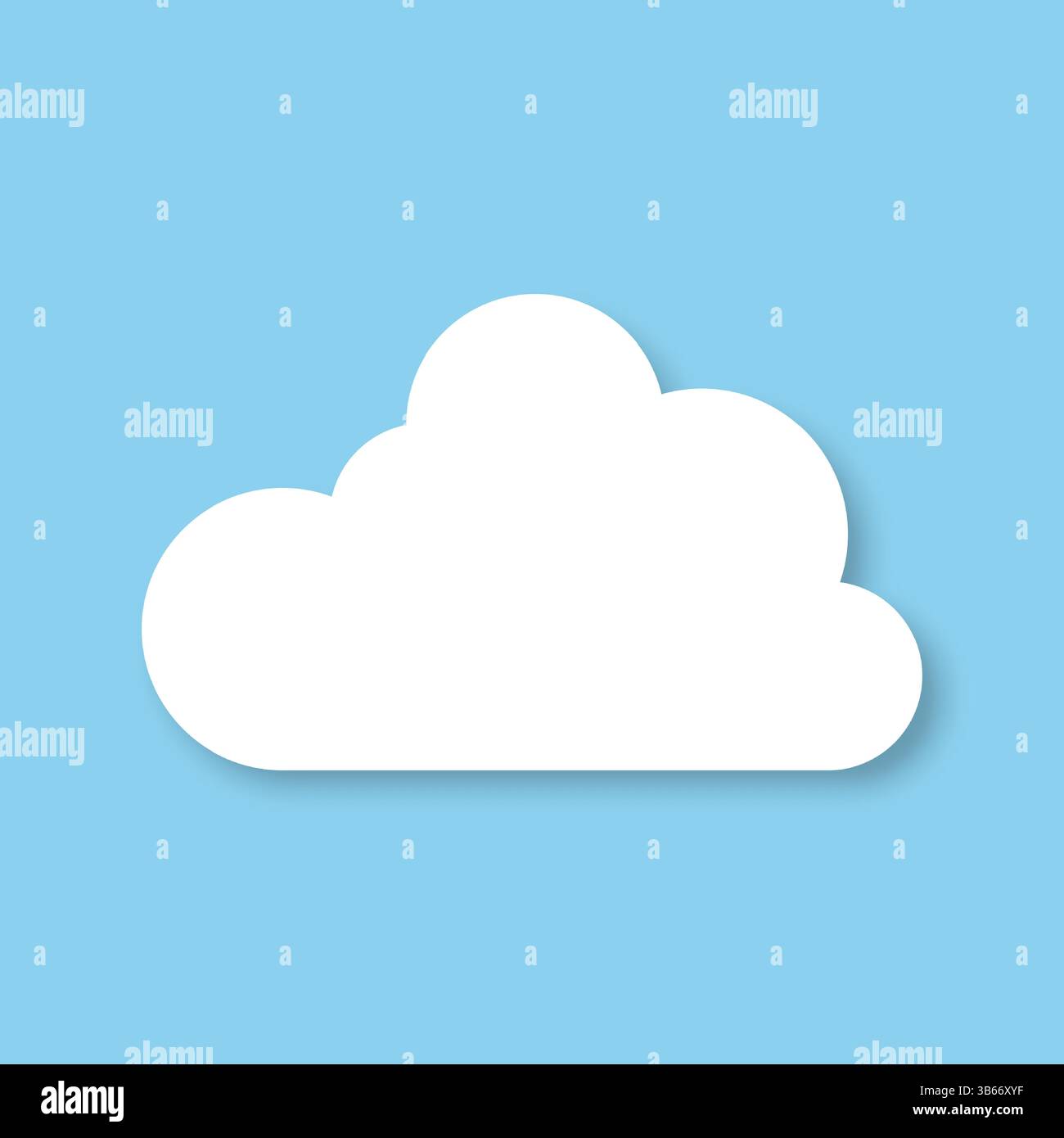 Silhouettes of fluffy clouds on a blue background. Design elements for weather forecasting, web interface, or cloud-based data storage applications. Stock Vector