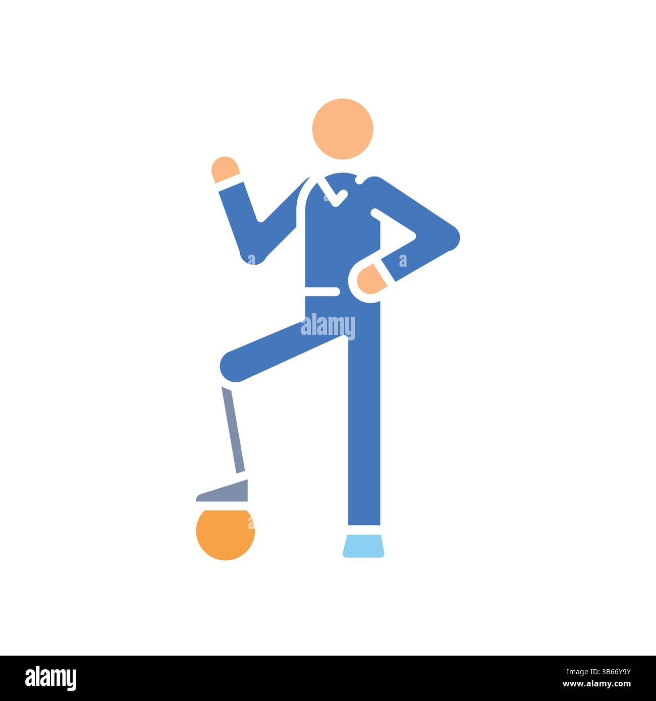 person with prosthesis color flat icon for digital and print projects ...