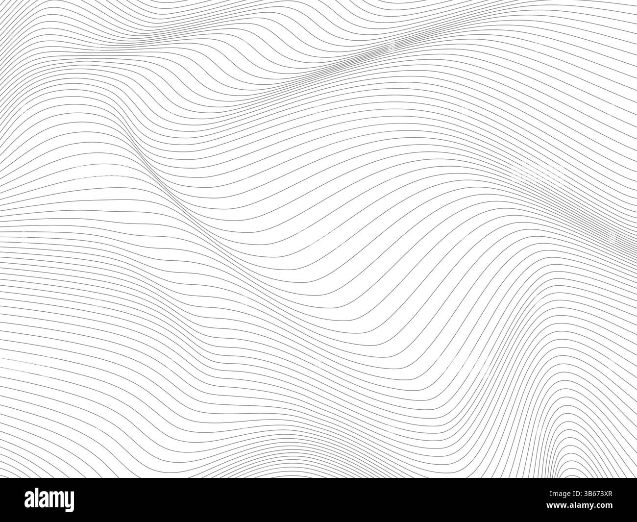 Distorted wave monochrome texture. dynamical rippled surface. Vector mesh grid pattern of lines Stock Vector