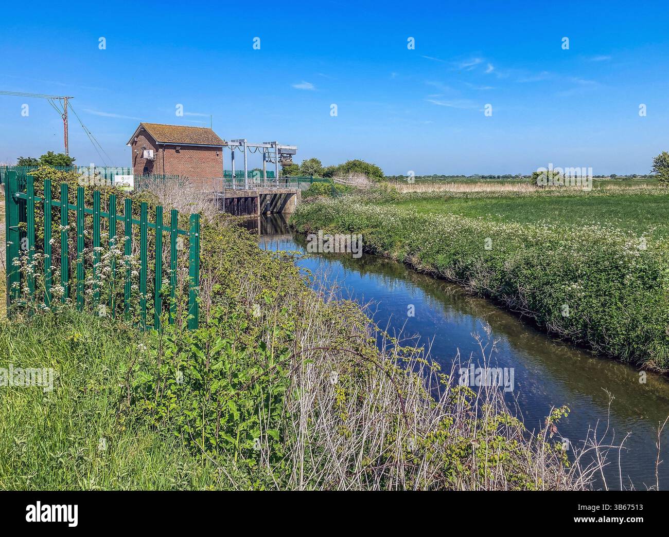 view of Hacklinge Pumping Station, Sandwich, Kent - Smartphone Captured Stock Image