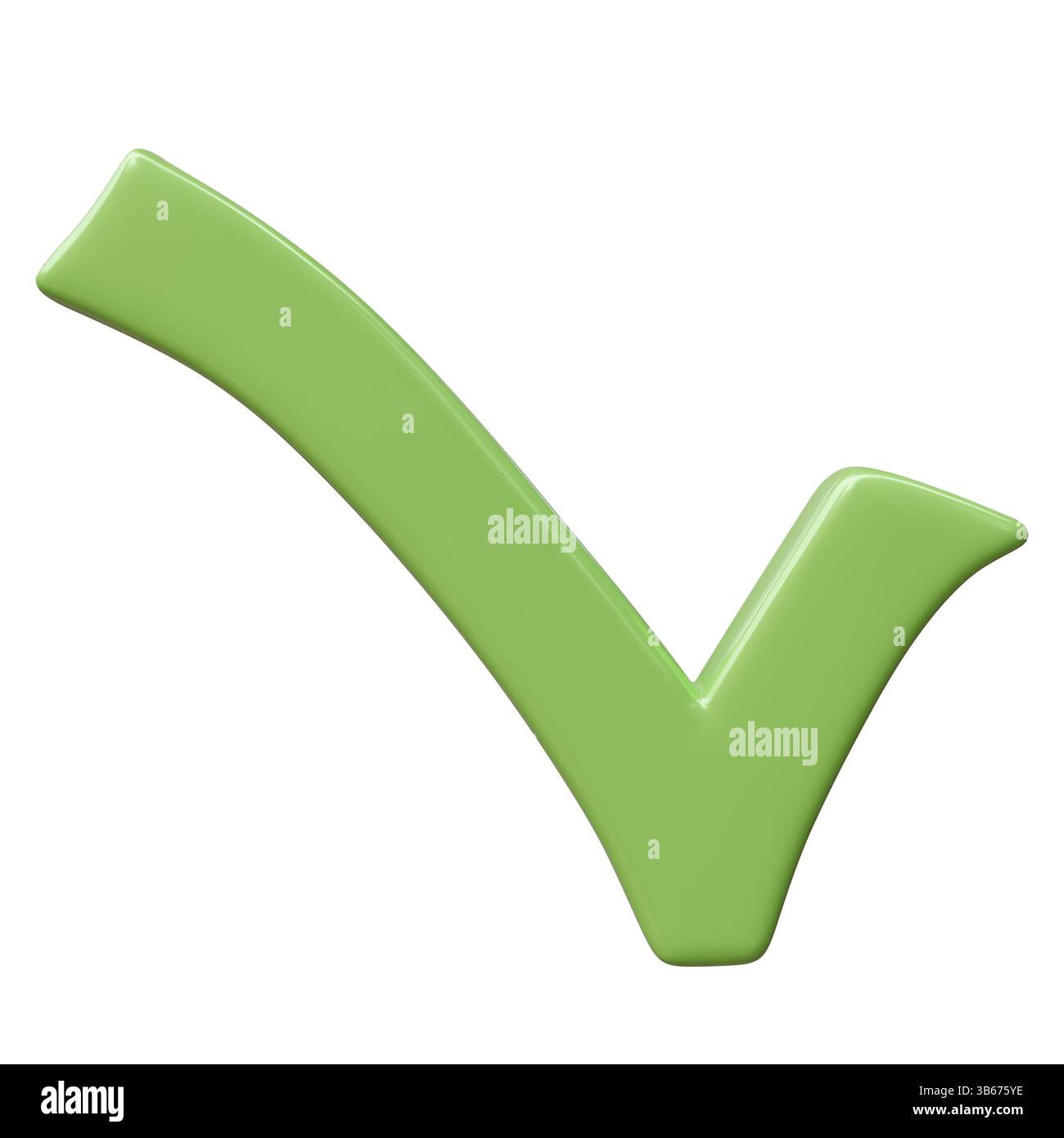 Check mark isolated on white. Cartoon style icon, 3d render Stock Photo ...