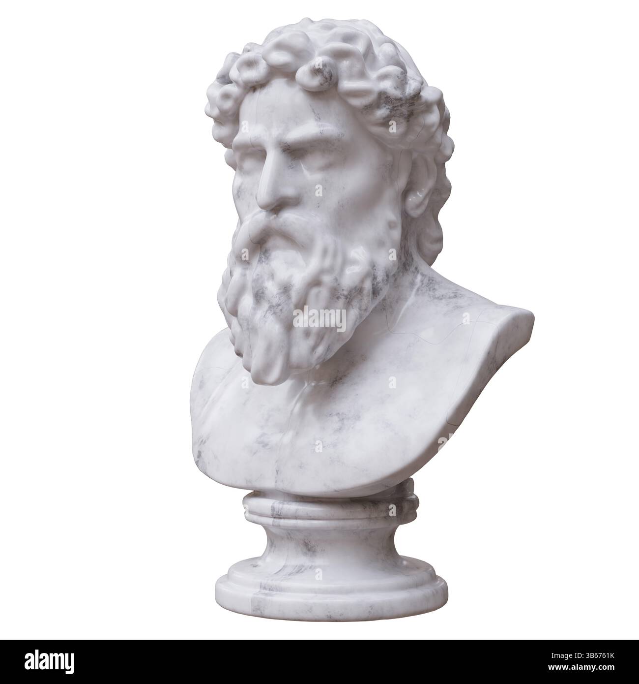 Marble statue of a man isolated on white. Ancient greek sculpture male ...