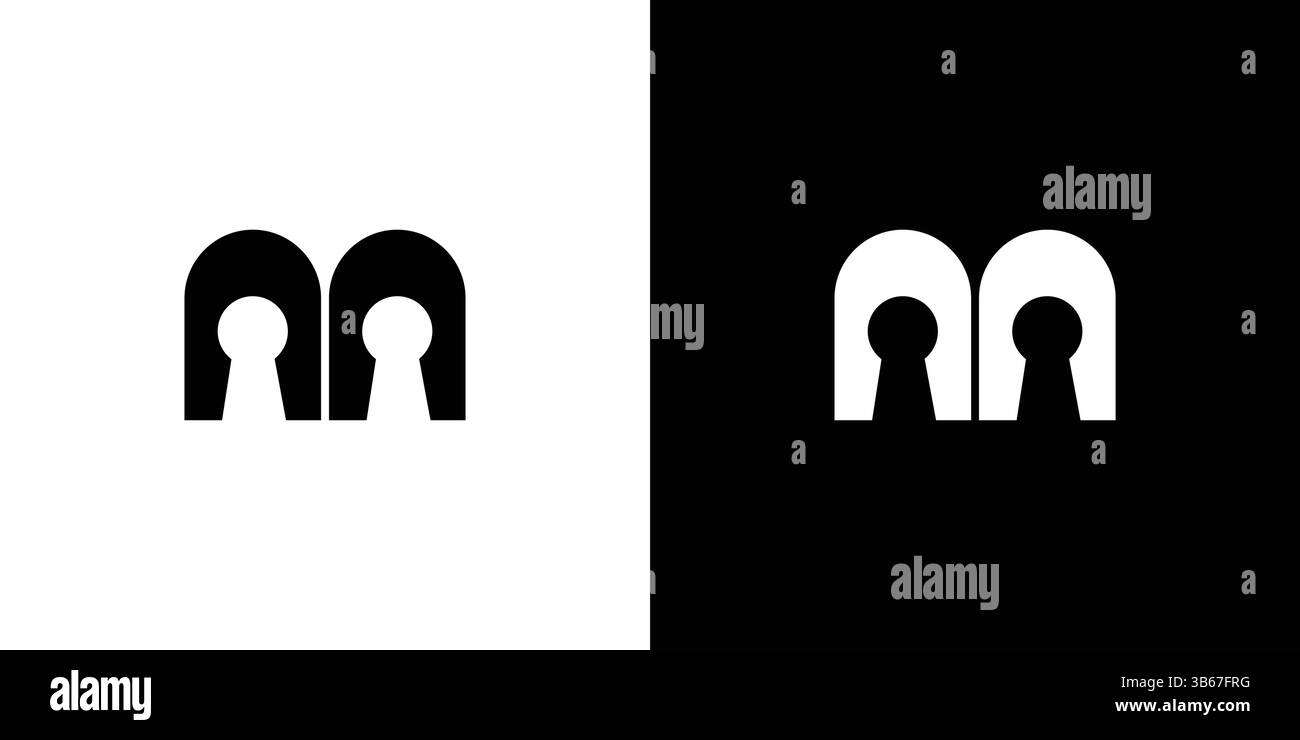 M key logo design is simple and unique Stock Vector
