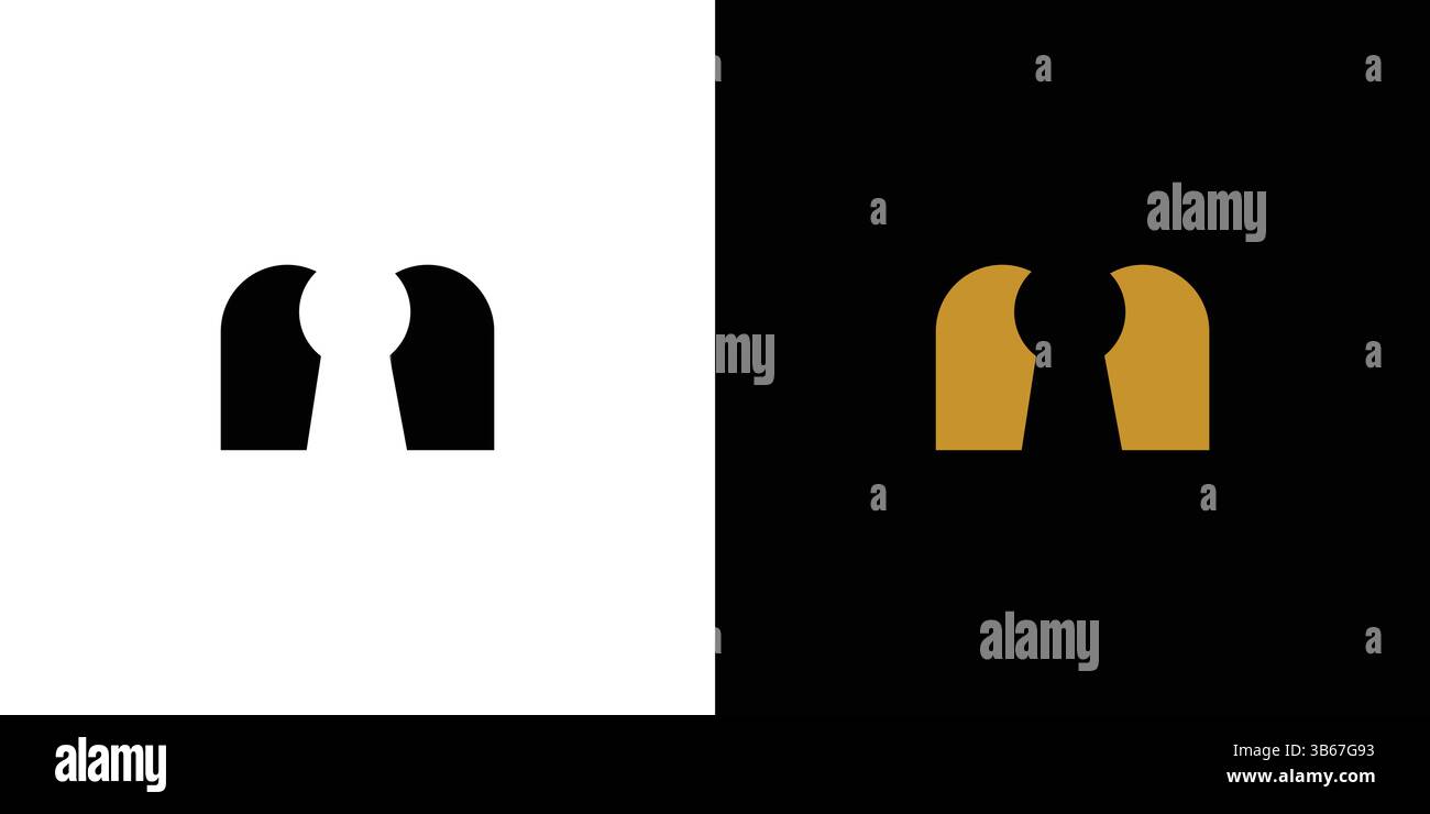 Simple and unique The initial M key logo design Stock Vector