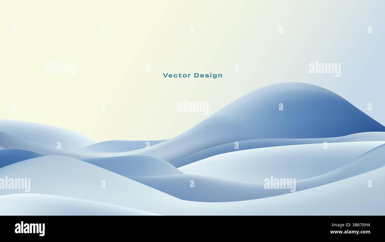 An Elegant Vector Design featuring Soft Blue Waves along with Beautiful Gradients Stock Vector