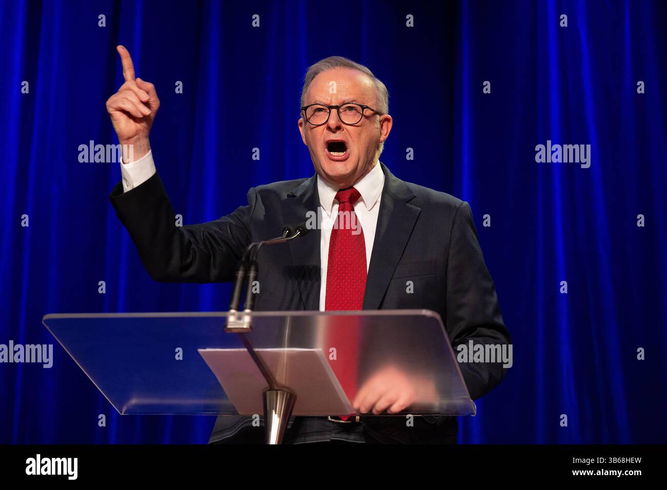 Australian Prime Minister Anthony Albanese speaks at the Labor Election ...