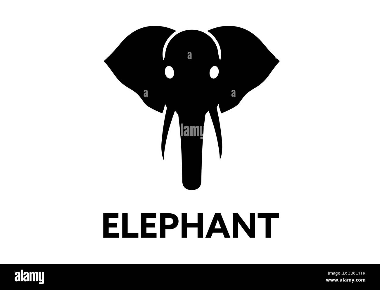 Elephant head logo vector icon. Zoo elephant symbol simple head icon face african logo Stock Vector
