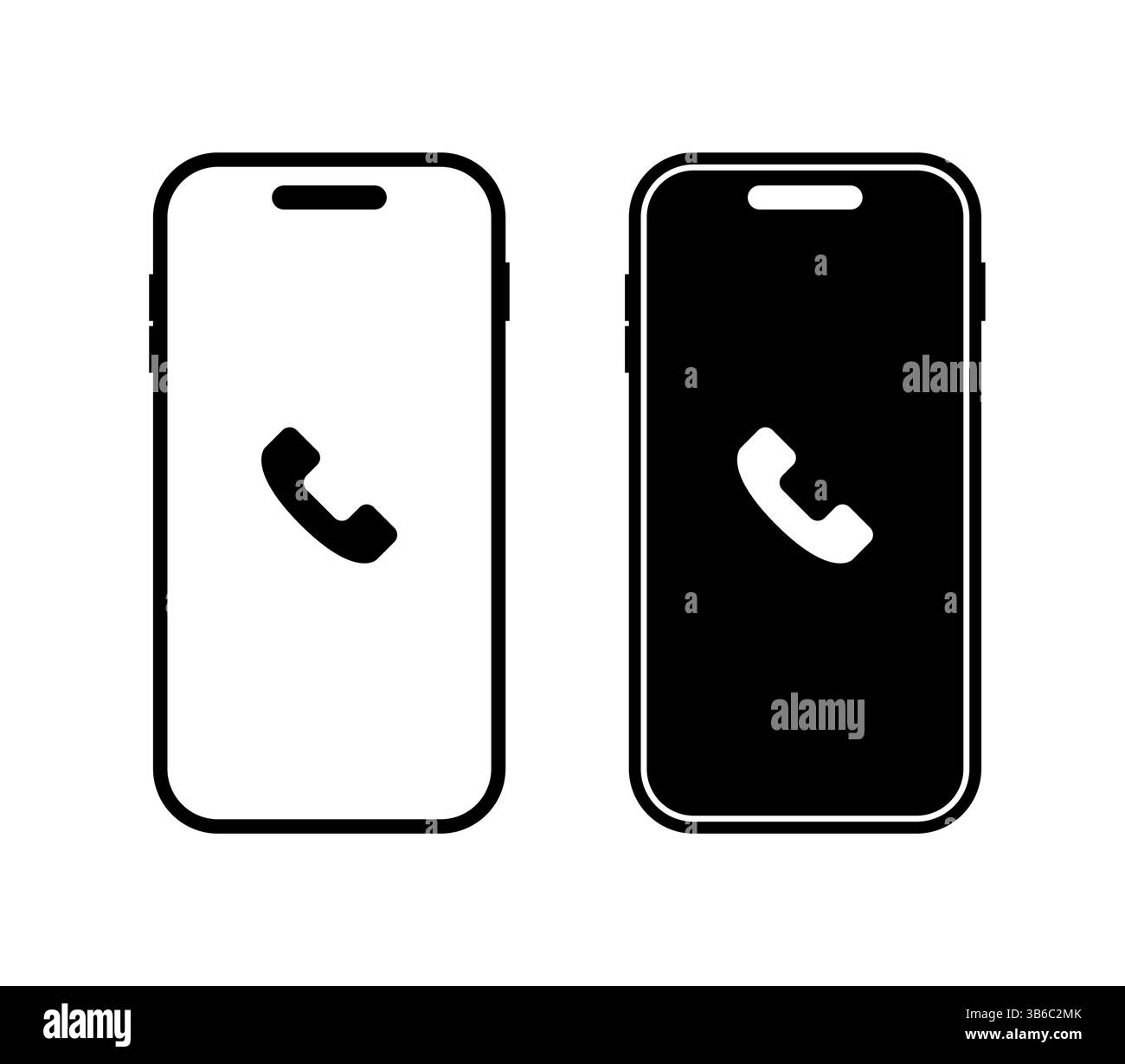 Smart phone vector call icon background. Cell phone black mockup isolated template interface app Stock Vector