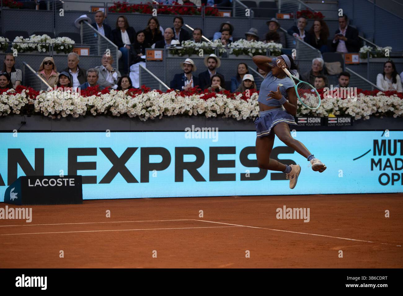 Madrid, Spain. 03rd May, 2025. Madrid, Spain. May 3, 2025. Coco Gauff of the United States plays against Belarusian player Aryna Sabalenka (not pictured) during the women's final of the 2025 Mutua Madrid Open, held at La Caja Mágica. Final result: 6-3 7-6 for Sabalenka Credit: D. Canales Carvajal/Alamy Live News Stock Photo