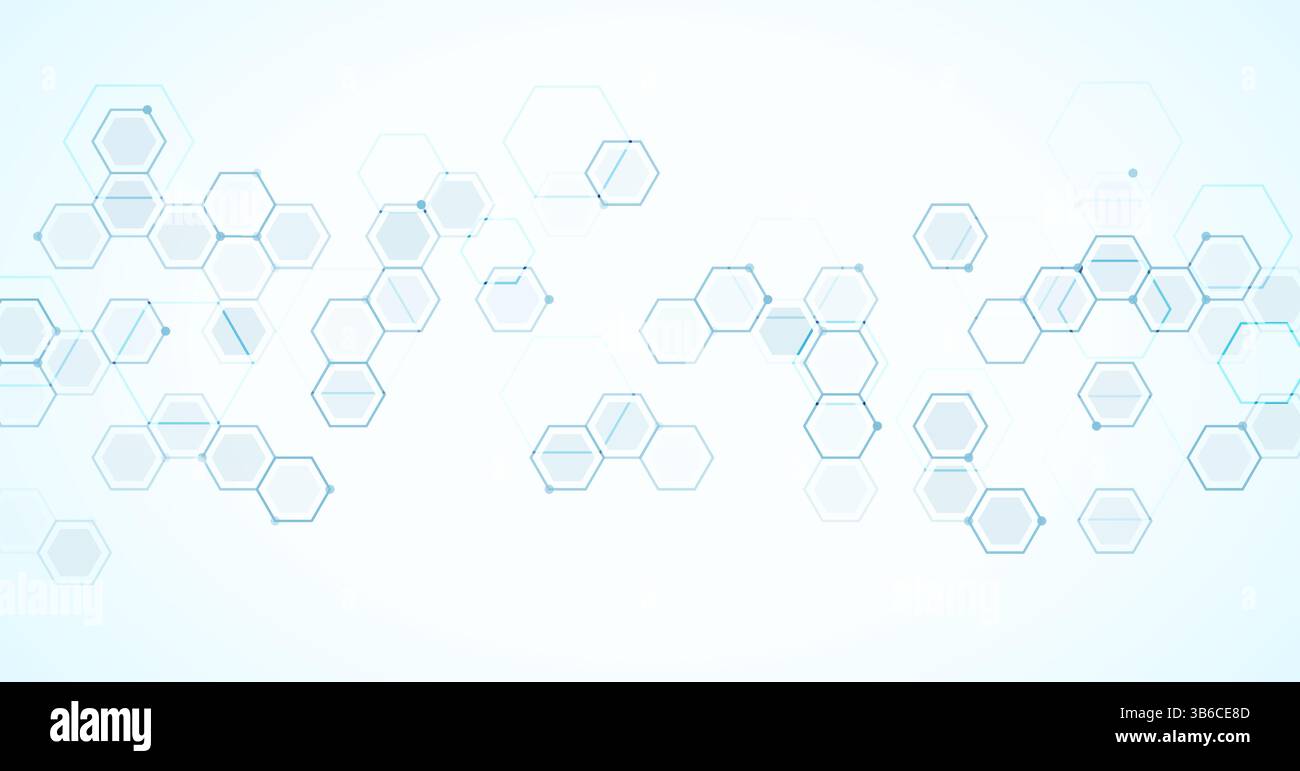 Hexagon background abstract pattern medical geometric tech vector graphic design. Hexagon design science background. Stock Vector