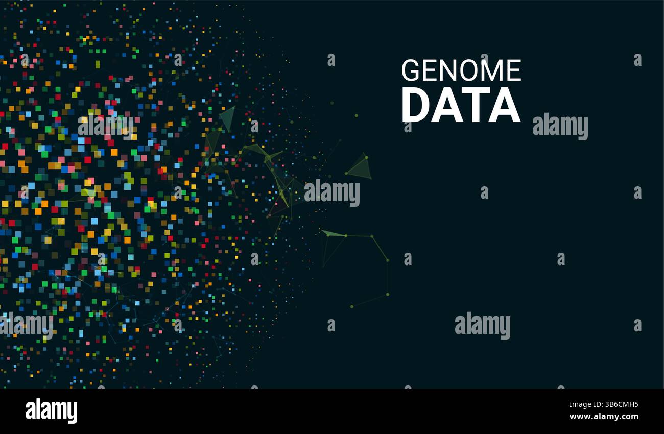 Genetic dna data map sequence vector background. DNA gene test infographic science abstract biotechnology concept chart Stock Vector