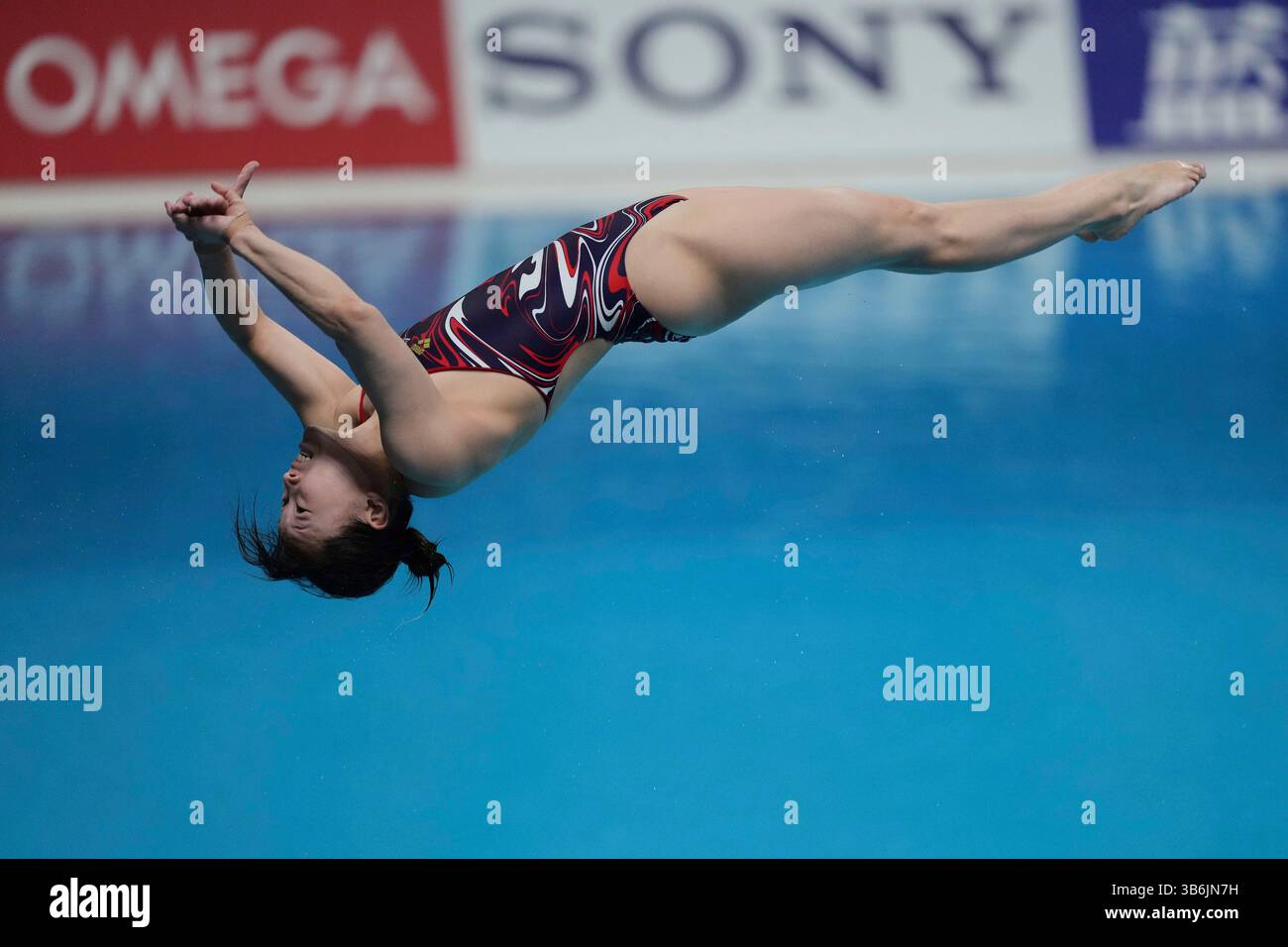 Sayaka Mikami of Japan competes in the Women's 3m Springboard event for ...