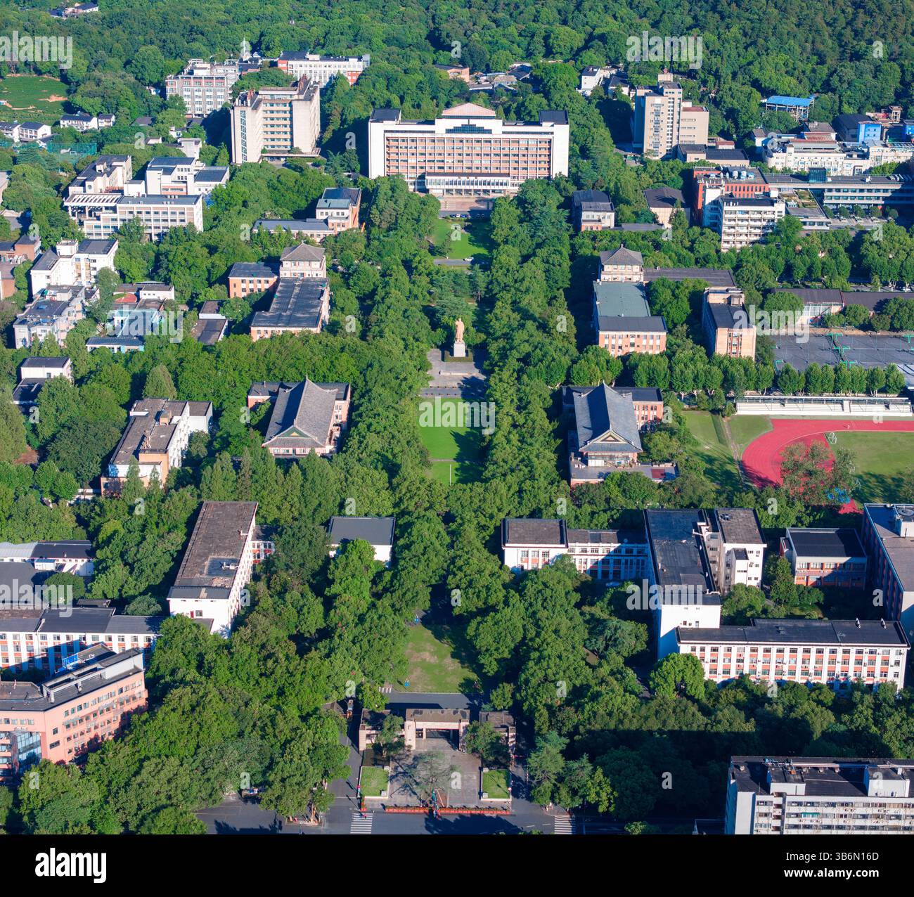 Aerial View Of Yuquan Campus Of Zhejiang University China Stock Photo