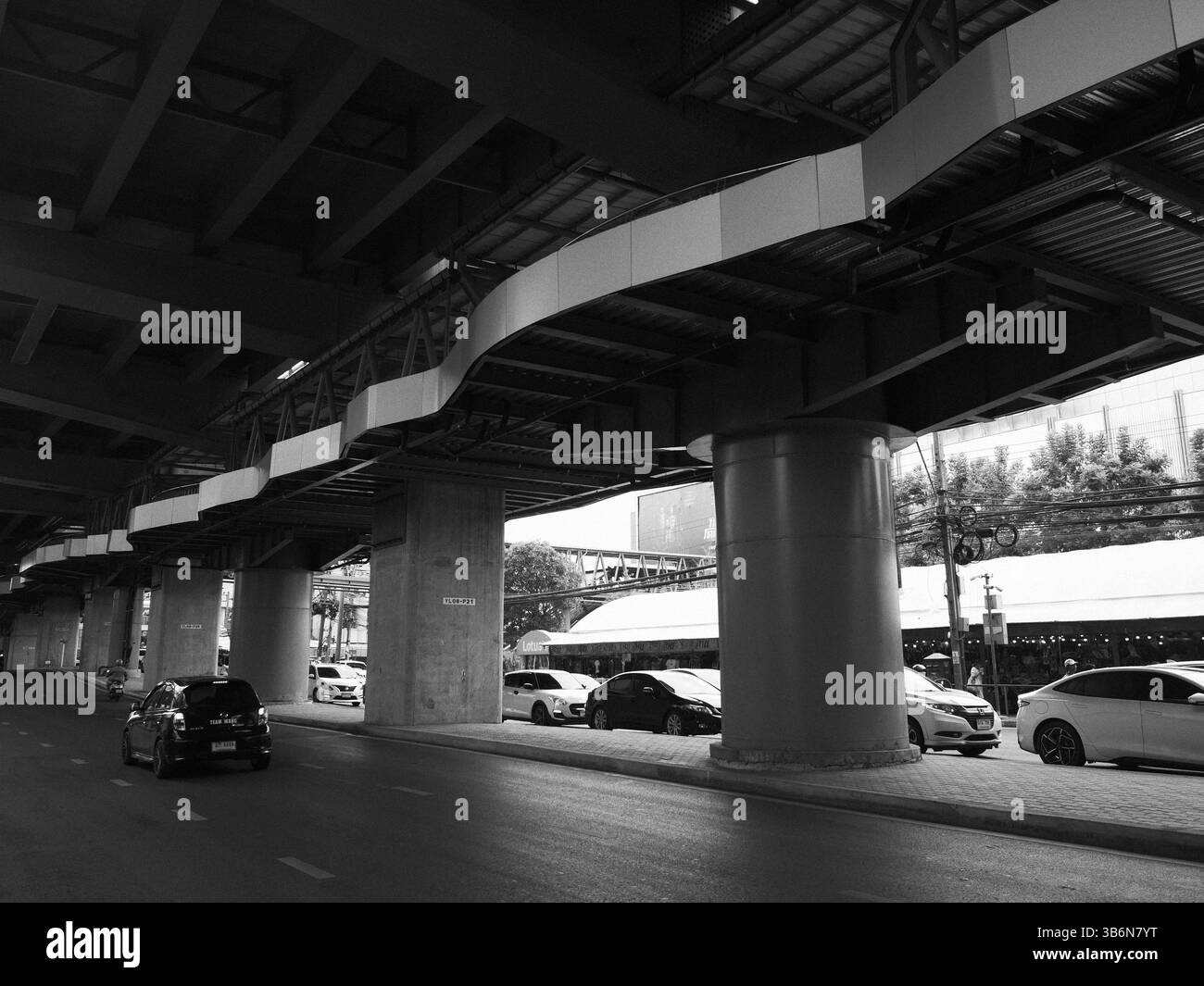 The skywalk in the Bang Kapi district, Bangkok, Thailand. It has been ...