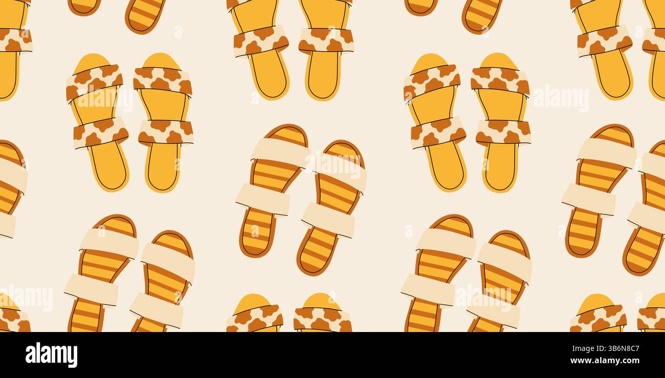 Seamless pattern with summer women's shoes Stock Vector