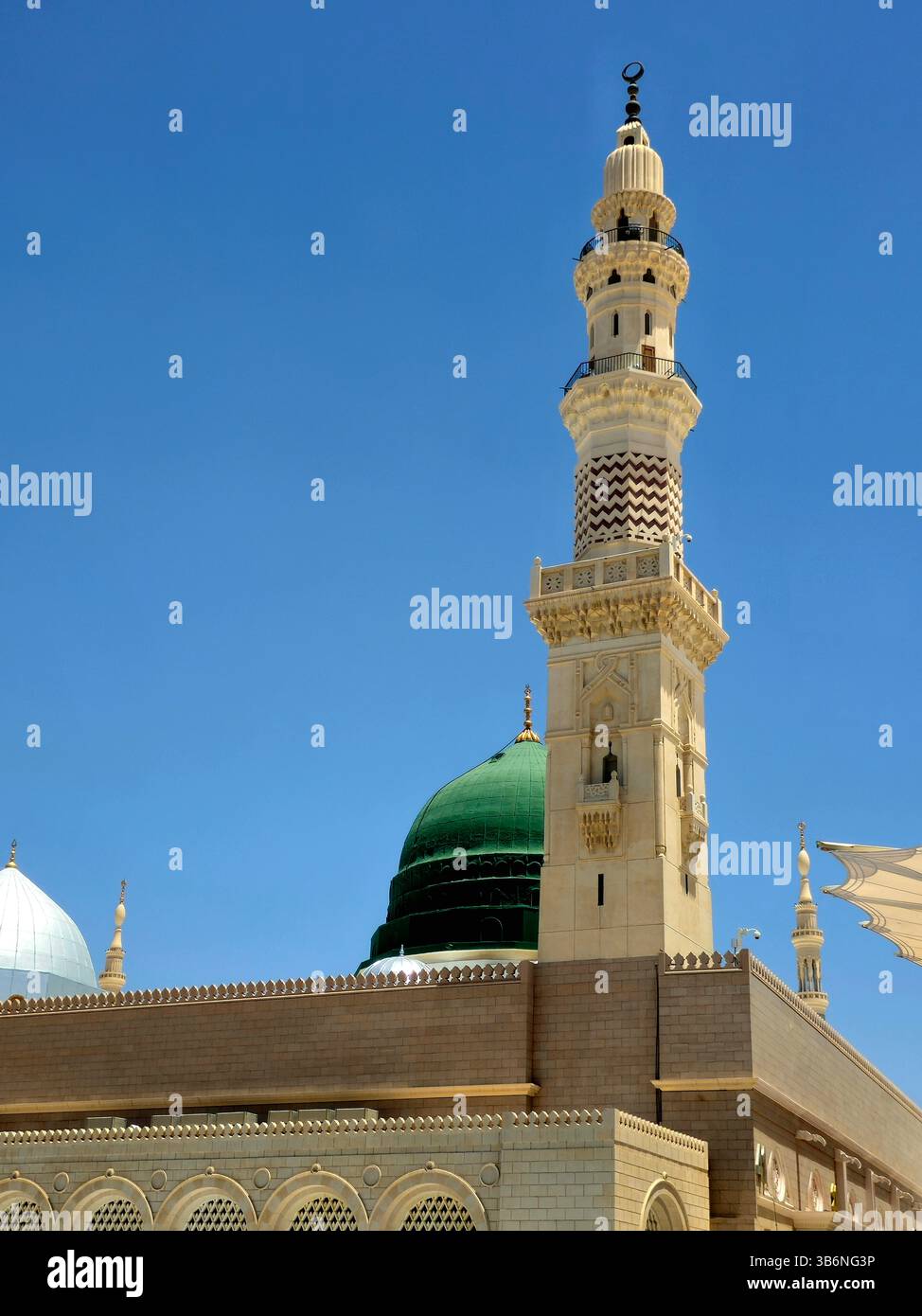 The exterior and the outer view of The Prophet's Mohamed Mosque or Al ...