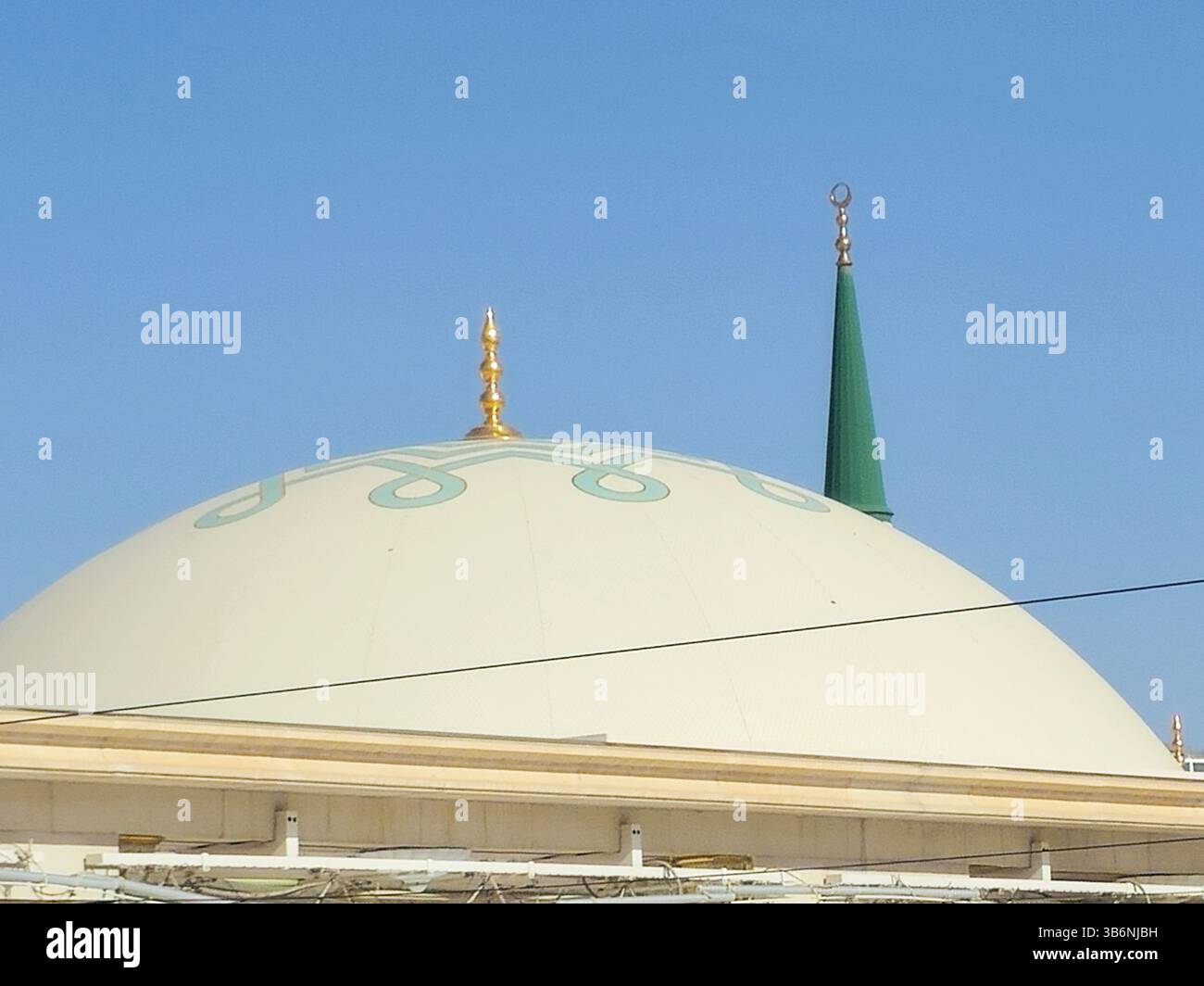 The exterior and the domes of The Prophet's Mosque or Al Masjid Al ...