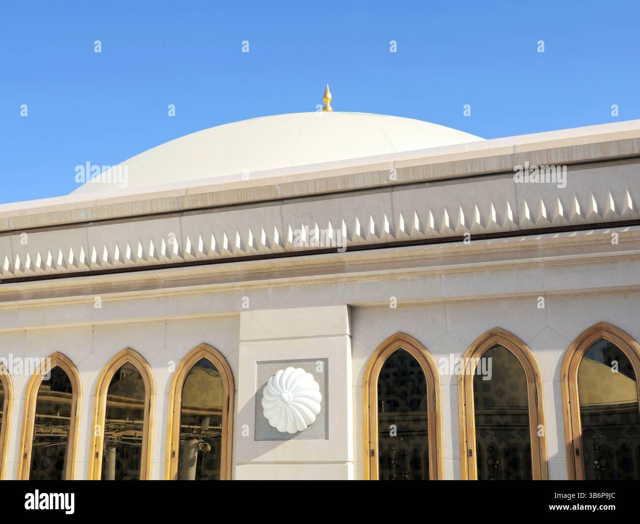 The exterior and the domes of The Prophet's Mosque or Al Masjid Al ...
