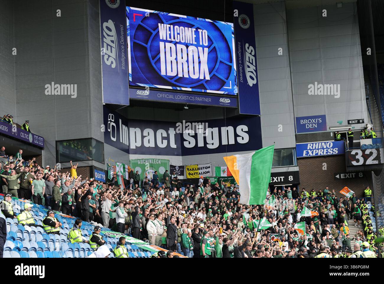 Celtic fans in the stands before the William Hill Premiership match at ...