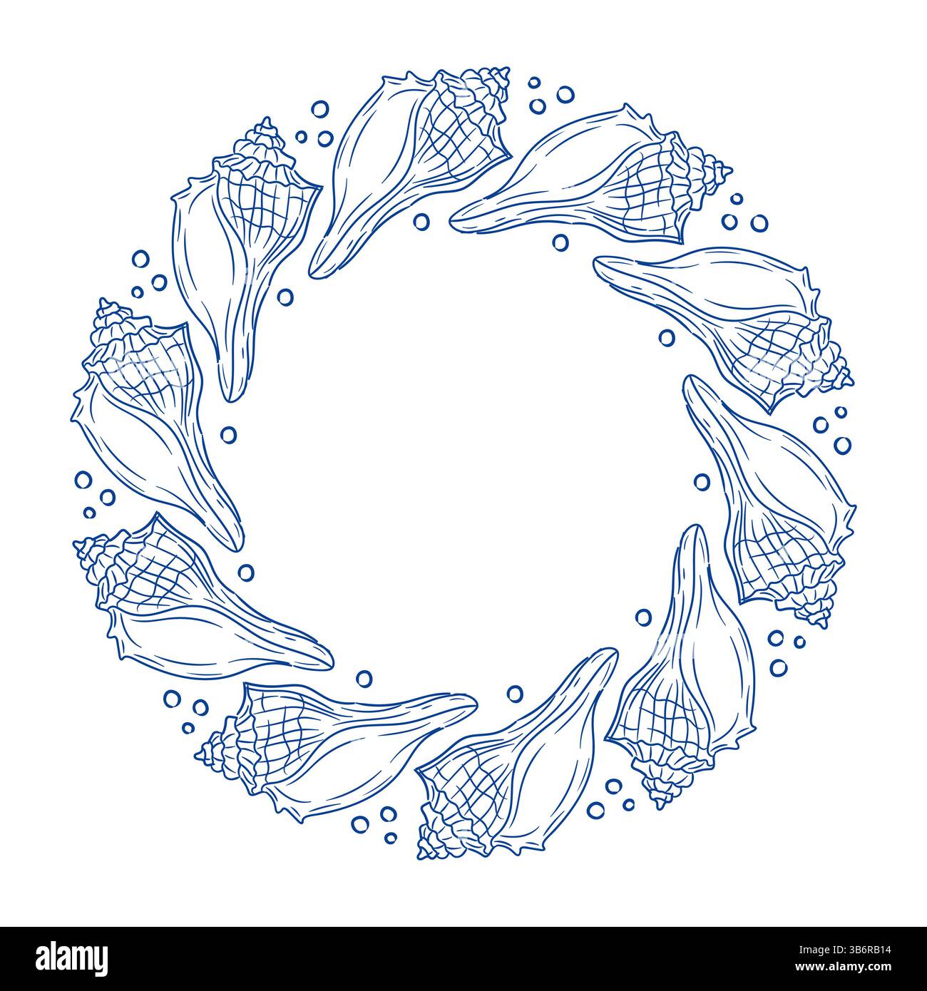 Shells create a beautiful circular pattern around water bubbles in a ...