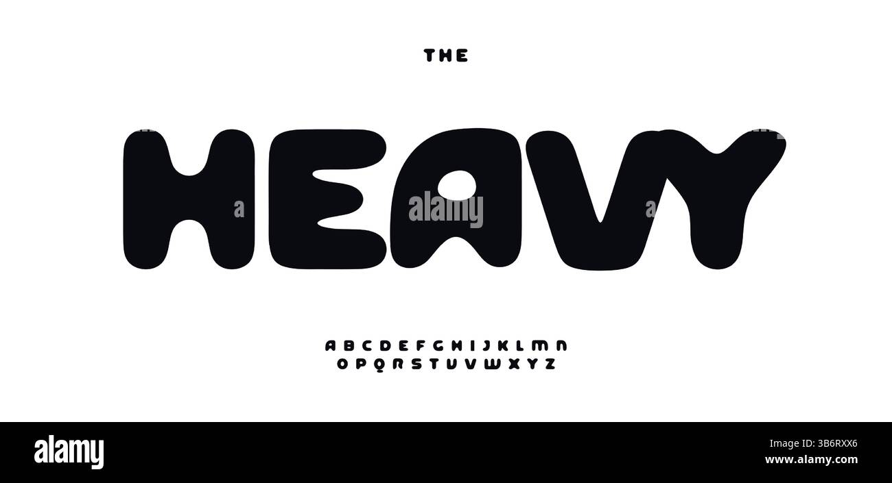 Rounded bubble alphabet, chunky playful letters, bold soft font for ...
