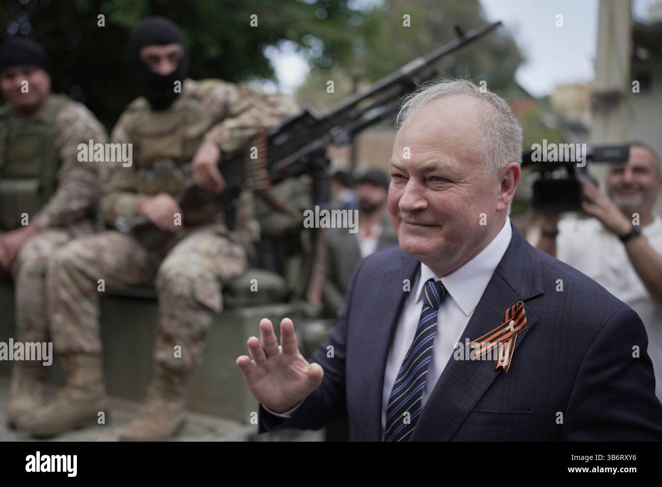 Russian Ambassador to Lebanon Alexander Rudakov gestures as he arrives ...