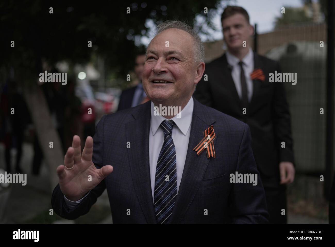 Russian Ambassador to Lebanon Alexander Rudakov gestures as he arrives ...
