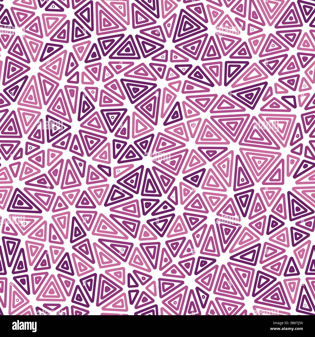 Pattern of triangle shapes. Compact triangles size. Multiple repeated inner triangles. Monotone style. Repeatable pattern. Amazing vector tiles. Stock Vector